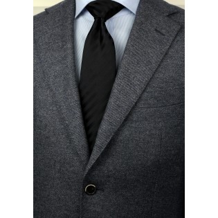 Classic black tie - Stain resistant Microfiber necktie in solid black styled