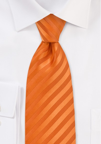 Extra Long Necktie in Bright Orange Color