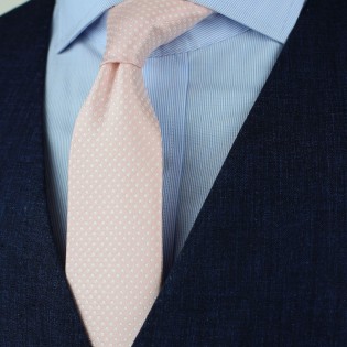 Blush Pink Pin Dot Tie Styled