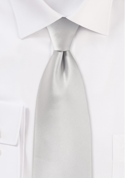 Light Platinum Silver XL Length Tie