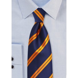 Modern Repp Tie in Blue and Orange