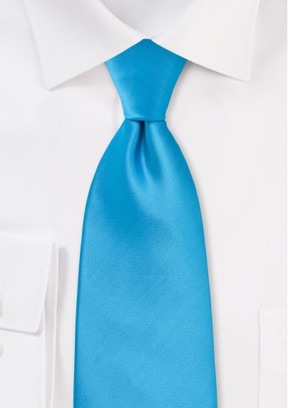 Solid Cyan Blue Tie