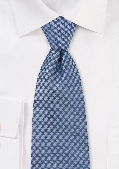 Navy and Blue Gingham Checkered Tie - Mens-Ties.com