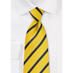 XL Regimental Striped Tie in Yellow and Navy