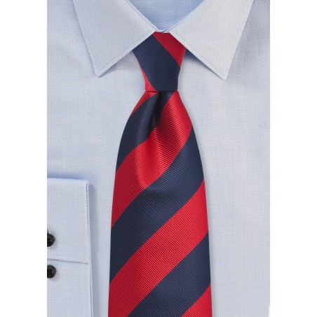 Kids Repp Stripe Tie in Red and Navy