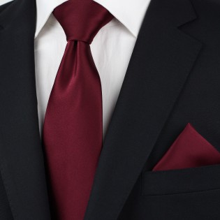 Wine Red Colored Necktie Styled