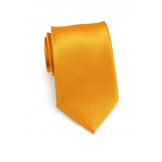 Kids Neck Tie in Golden Saffron