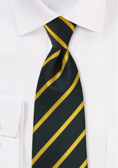Charcoal and Golden-Yellow Striped Tie