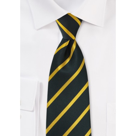 Charcoal and Golden-Yellow Striped Tie