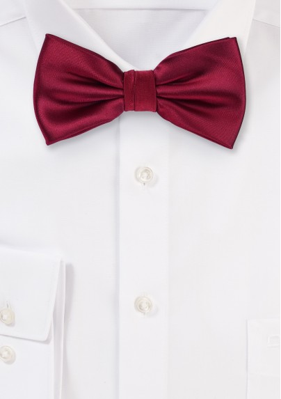 Pre-Tied Bow Tie in Burgundy Red