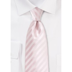 Solid Striped Tie in Blush Pink