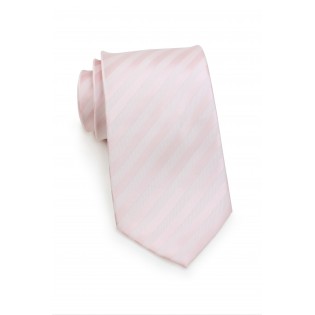 Solid Striped Tie in Blush Pink