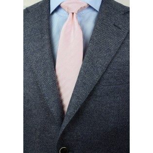 Solid Striped Tie in Blush Pink Styled