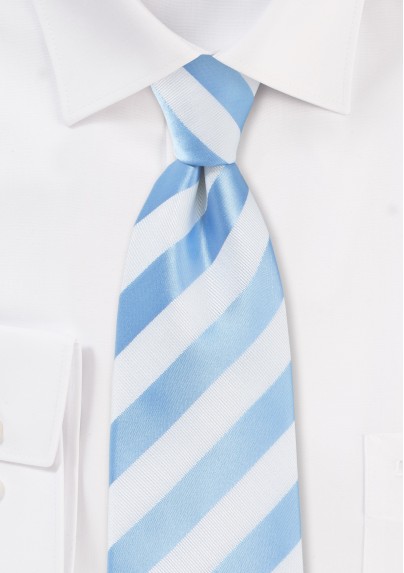 Striped Tie in Light Blue and White - Mens-Ties.com
