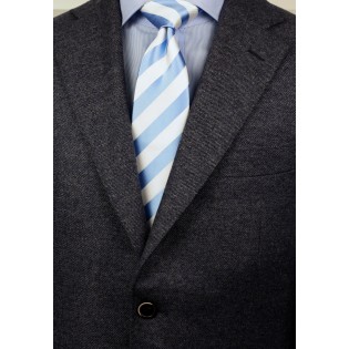 Baby Blue and White Extra Long Necktie Styled