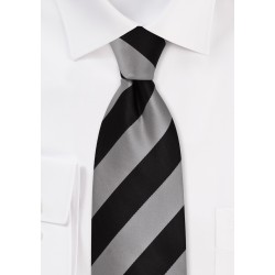 Striped Necktie in Gray and Black