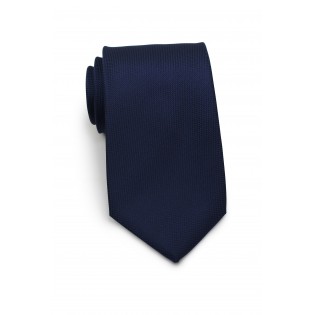 Embroidered XL Length Tie in Midnight Blue