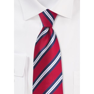 Trendy Repp Stripe Tie in Red and Blue