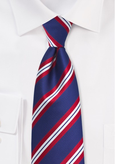 XL Stripe Tie in Red, White, Blue
