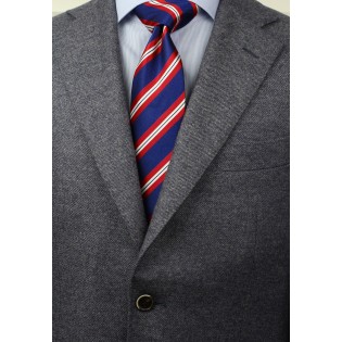 XL Stripe Tie in Red, White, Blue Styled