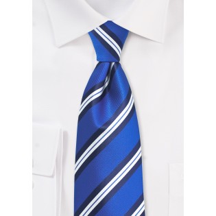 Kids Striped Tie in Horizon Blue