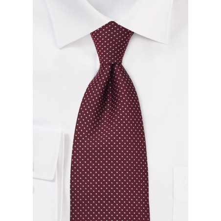 Cardinal Red Kids Neck Tie With Fine Pin Dots