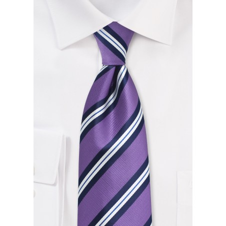 Lilac Repp Striped Necktie