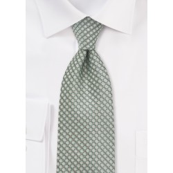 Diamond Patterned Tie in Mint Green
