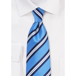 XL Repp Striped Summer Tie in Light Blue