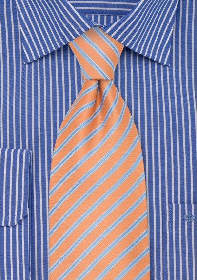 Pink-Orange Striped Necktie