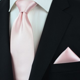 Extra Long Men's Tie in Blush Styled