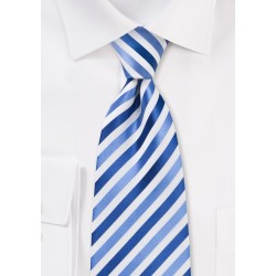 Royal Blue and White Mens Tie