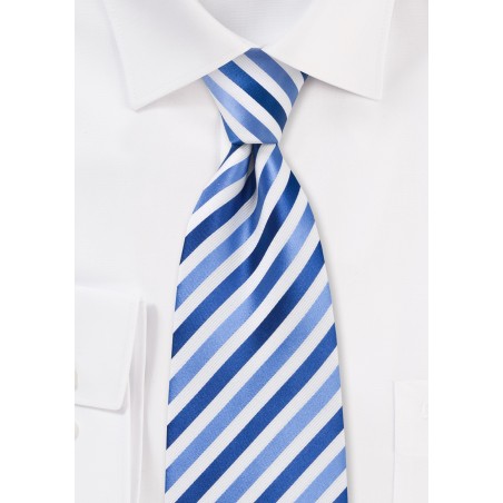 Royal Blue and White Mens Tie
