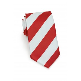 Wide Striped Kids Tie in Red and White