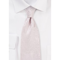 Soft Blush Pink Paisley Tie