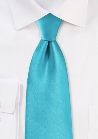 Bright Aqua Colored Tie in Extra Long Length