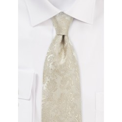 Festive Paisley Tie in Golden Champagne