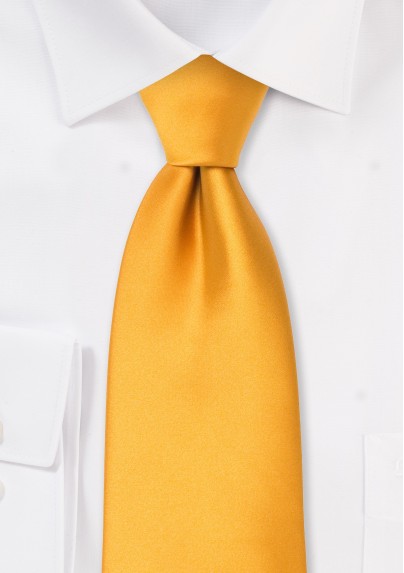 Solid Amber Yellow Mens Tie