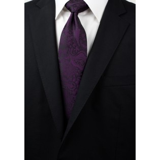 Plum Paisley Necktie Styled