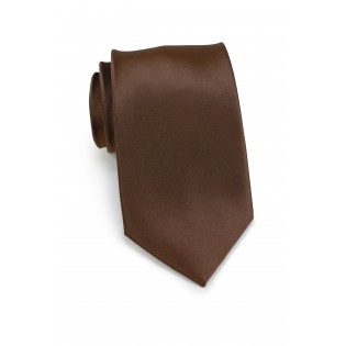 Extra Long Neck Tie in Solid Chocolate Brown