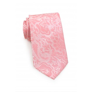 Tulip Color Paisley Tie for Tall Men