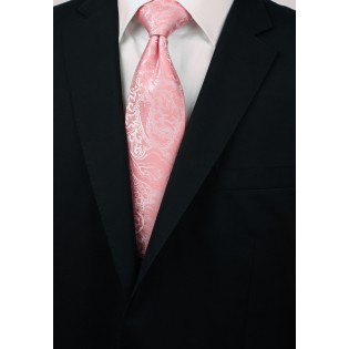 Tulip Color Paisley Tie for Tall Men Styled