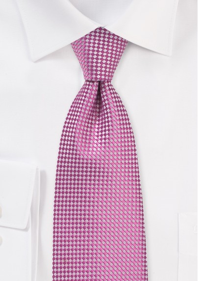 Vibrant Pink Colored Tie in XL Length
