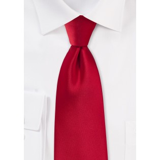 Solid Necktie for Kids in Cherry Red