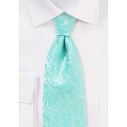 Glacier Blue Necktie with Paisley Print