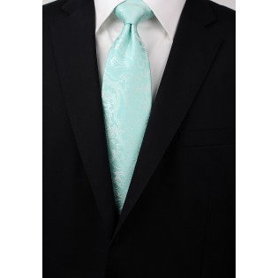Glacier Blue Necktie with Paisley Print Styled