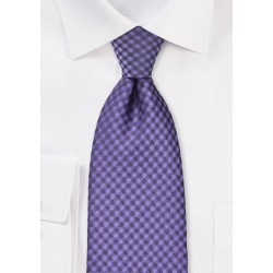 Electric Violet Gingham Tie