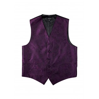 Paisley Designer Vest in Berry Purple