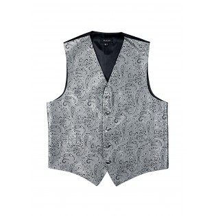 Paisley Dress Vest in Mercury Silver