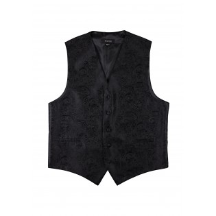 Black Mens Dress Vest with Paisley Design
